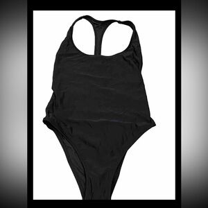 Aerie Women's Scoop Neck Swimsuit One Piece Cheeky Black Size Small New With Tag